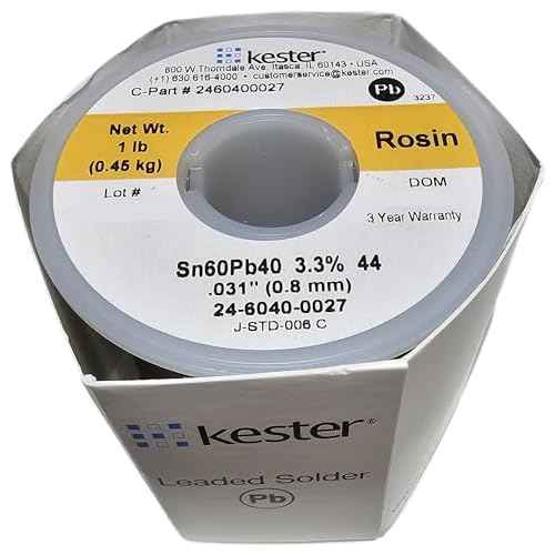 KESTER SOLDER 24-6040-0027 Wire Solder, 0.031"Dia., Pack of (1),32117