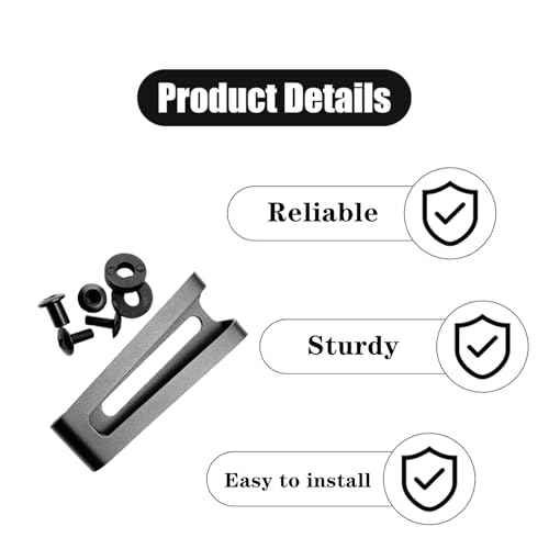 1 Set Kydex Belt Clip Professional Metal Holsters Waist Clips with Screws, Black
