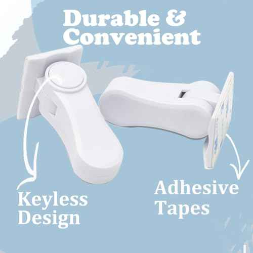 Child Proof Door Lever Locks (6 Pack) Baby Proofing Door Handle Locks with Adhesives, No Drilling Child Safety Door Locks for Protecting Kids and Toddler