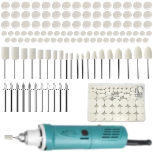 120PCS Polishing Buffing Wheels for Dremel Tool Accessories, 1/8" Shank Rotary Polishing Kit for Metal, Jewelry, Wood, Watches, Plastic, Glass & DIY Restoration