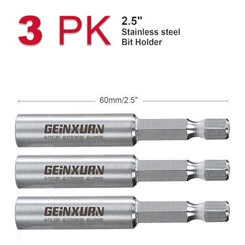 2.5Inches Stainless Screwdriver Bit Holders, 3PACK Extension Socket Drill Bit Magnetic Holder Hex Shank Quick-Change Drill Bit Guide