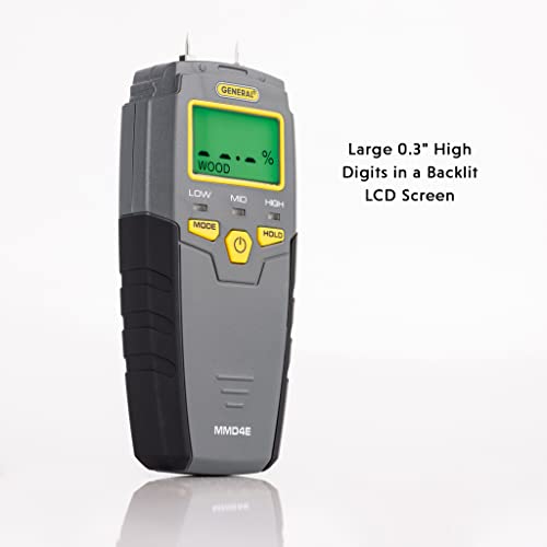 General Tools Moisture Meter Pin Type for Wood & Walls - Water Leak Detection