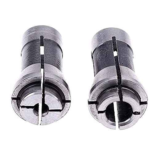 Luo ke 2 Pcs 1/8 Inch and 1/4 Inch Industries Die Grinder Collet Carbon Steel Chuck Machine Clamping Collet For 3.175mm And 6.35mm Dia Arbors/Shanks