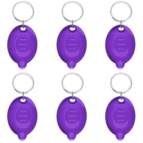 Mini UV LED Keychain Flashlight, 12 Lumen Portable Black Light, Small UV Torch for Detector & Scorpion Finder, 6-Pack
