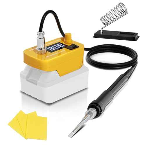 Cordless Soldering Station for Dewalt 20V Max Battery-with 2 Auxiliary Helpers Electric Digital LCD Display Soldering lron Station Fast Heating Up Soldering Station for DlY,Appliance Repair-Tool Only