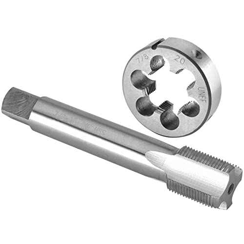 Burkit 7/8"-20 UNEF Tap and Die Set, 7/8 x 20 UNEF Machine Thread Tap and Round Die Right Hand