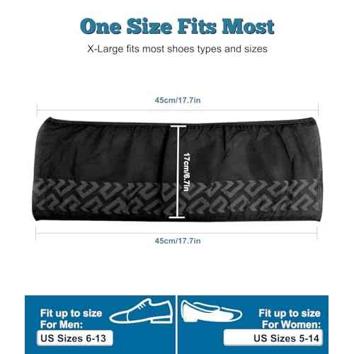 X-Large 50 Pack Breathable Shoe Covers Disposable for Indoors - Reusable Non-Slip Black Non-Woven Fabric Shoe Booties disposable, Fits Up to Men¡¯s Size 13, Doubles as Travel Shoe Bags