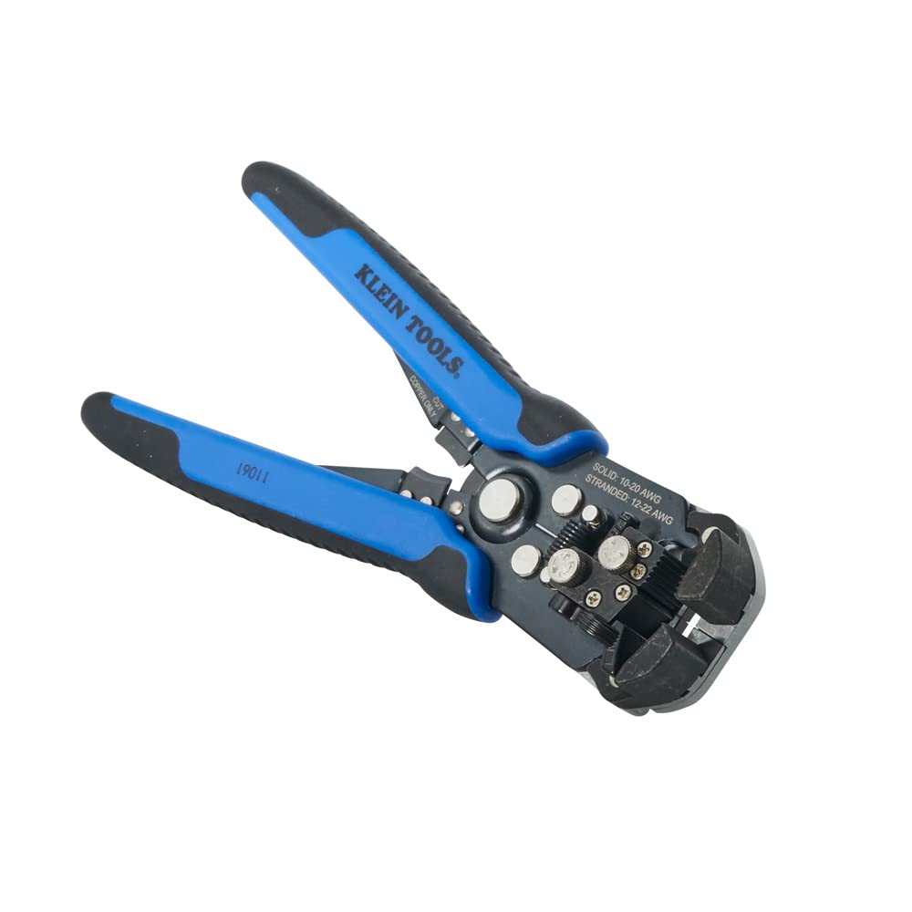 Klein Tools 80013 Wire Stripper / Ratcheting Crimper, Electrical Crimping Tool Kit with Automatic Wire Stripper and Ratcheting Insulated Terminal Crimper, 2-Piece