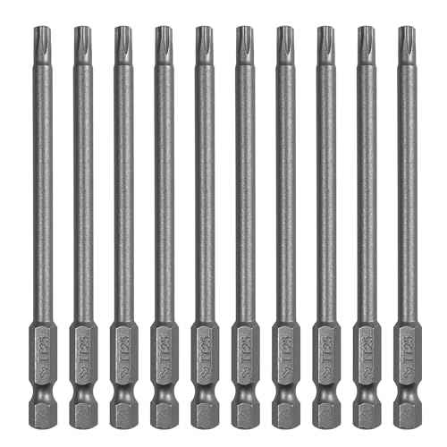 PTSLKHN 10PCS T25 Torx Screwdriver Bit Sets, 4¡®¡¯Length Magnetic Security Torx Bits Set (10, T25-4inL)