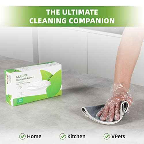 500 Pieces Plastic Disposable Gloves,Disposable Gloves for Cleaning, [ One Size Fits Most ]