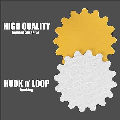 Keystone Flex Edge Gold 3 Inch Hook and Loop Sanding Discs, Wavy Sand Paper for Bowl Sanders and Drill Sanding Attachments, Prevent Shifting, Single Grit - 25 Pack (220 Grit)