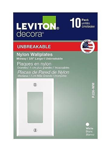 Leviton 1-Gang White Decora Midway Nylon Wallplate 10 Pack - PJ26-WM