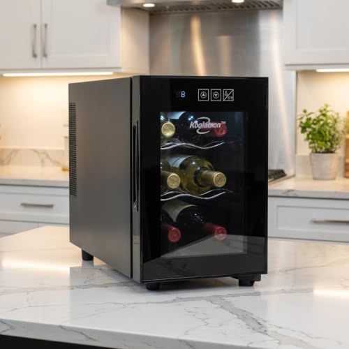 Koolatron 6 Bottle Wine Cooler Countertop Refrigerator Black