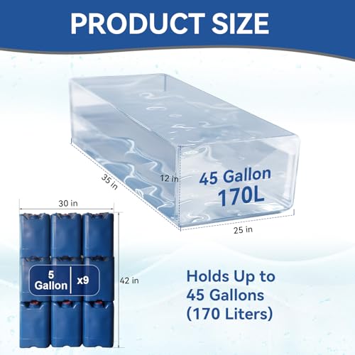 Godwolf 45-Gallon Emergency Water Storage Bags 2 Pack BPA-Free Food-Grade Durable Container