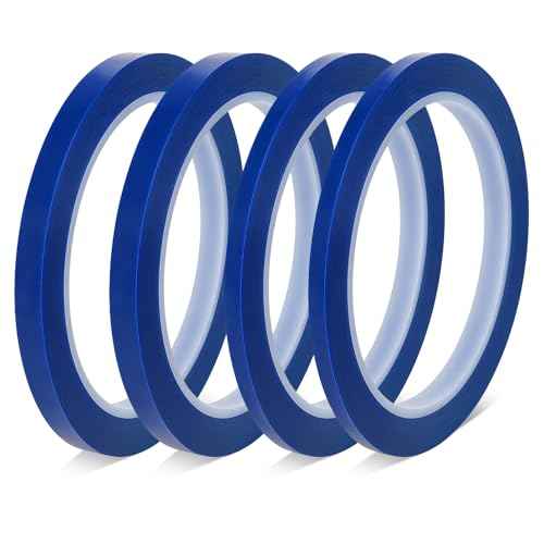 4 Rolls Fine Line Tape, Multi-Size Vinyl Fineline Pinstripe Tapes, 2 Roll 1/4 in x 36 yd and 2 Roll 1/8 in x 36 yd Fineline Masking Tapes, Flexible Pinstripe Tape for DIY Car Auto Paint Art, Blue