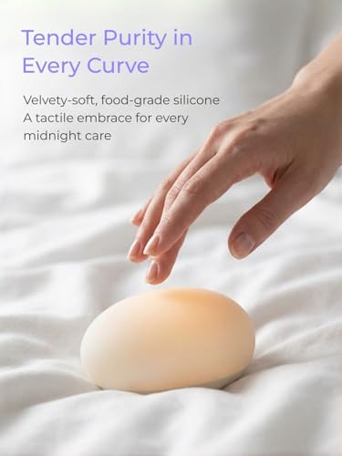 EASZZZ Baby Night Light Egg Lamp for Nursery, Warm White Flip Design Touch Lamp