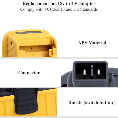 DCA1820 Adapter Compatible with 18V Battery Tools, Compatible with 20V Max Lithium Battery DCB203 DCB204 to 18V XRP NiCad NiMh Batteries DC9096