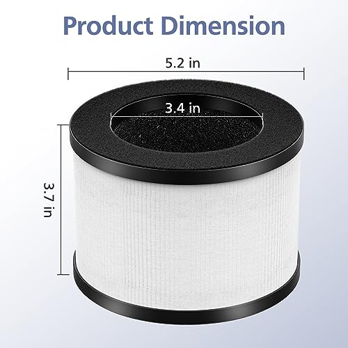2 Pack TZ-K1 Replacement Filter for FreAire KN6391 / VOOPNU DH-JH12 – 3‑in‑1 HEPA + Activated Carbon
