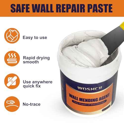 Drywall Repair Kit Drywall Hole Repair Patch Kits Wall Spackle Repair Paste with 8.5OZ White Wall Repair Putty with Scraper, Wall Surface Hole Fill Quick and Easy Solution (1Pack)