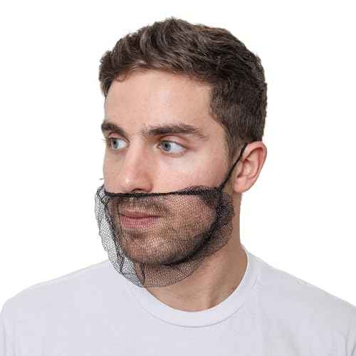 Disposable Honeycomb Nylon Beard Nets | Breathable, Durable | 100 Count [BLACK | 18"]