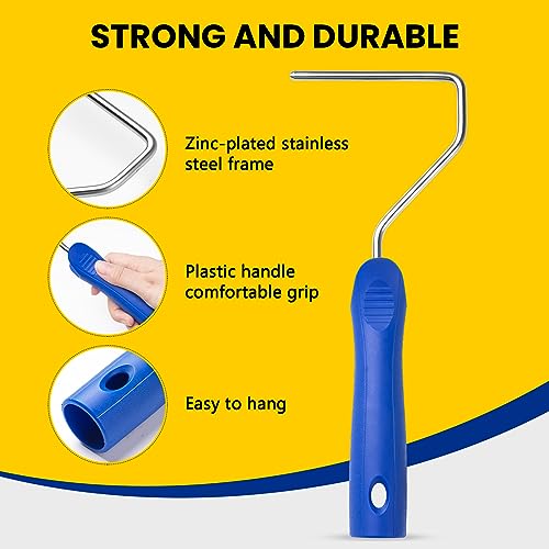 Mister Rui 4 Inch Foam Paint Rollers - 8 Pack for Smooth Wall & Furniture Painting