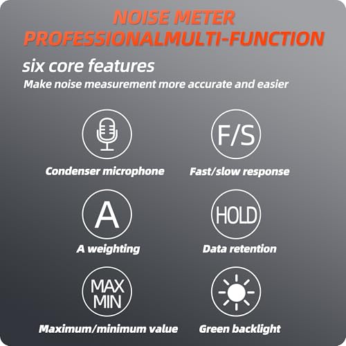 XIAOCETOOL Decibel Meter 30-130 dB with Backlit LCD, A-Weighting, Max/Min, Data Hold