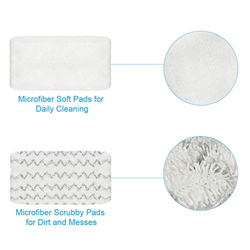 Wisorder 4 Pack 2747A Bissell Symphony PowerFresh Vac & Steam Mop Pads - 2 Soft Microfiber + 2 Scrubbing Strips
