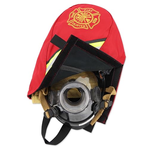 Lightning X Fireman's Fleece Lined SCBA Air Pak Respirator Firefighter Mask Face Piece Bag for First Responder - Red