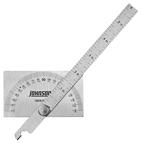 6in Stainless Steel Protractor with Dual 0–180° Scale – Johnson