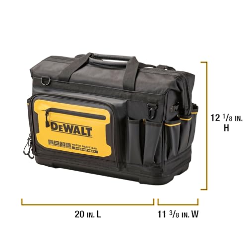 DEWALT 20-Inch Water-Resistant Tool Bag with Hard Bottom & Organization — DWST560104