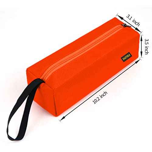 FASTECH 1-Pack Zipper Utility Tool Bag, Small Zipper Bags/Multi-purpose Tool Pouch Tote Bags Storage Organizer for Screwdrivers, Pliers, Nut Drivers Gifts to Men/Women. (Orange)