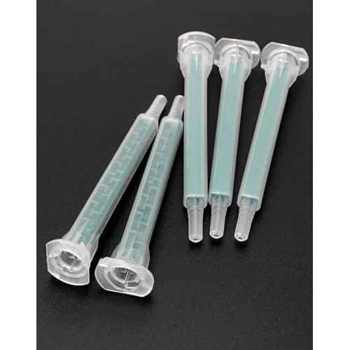 QWORK Static Mixing Nozzle Tip, 50 Pcs Mixing Epoxy Adhesive Applicator Nozzle,Mixer Plastic Resin Mixing Tip for AB Gun 50ml/1.7oz(1:1/1:2Ratio)