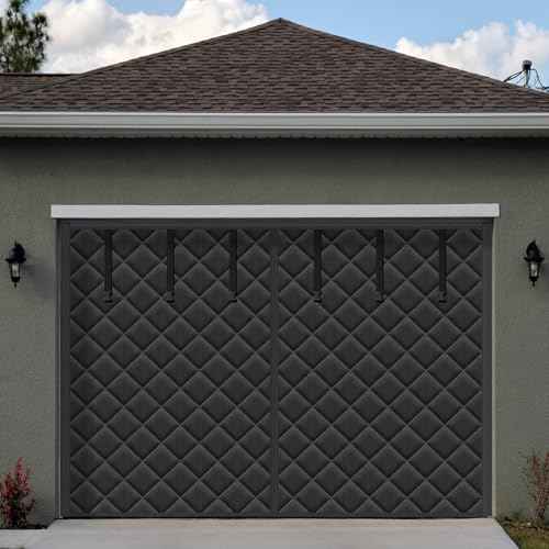 Garage Door Screen Insulation Kit Magnetic Thermal Insulated Door Screen Garage Winter Door Curtain for Car Garage Door Blanket Weatherproof, Windproof, Soundproof (8 x 7 ft)