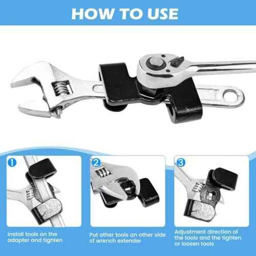 Wrench Extender Adaptor,Universal Wrench Extension Torque Tool Black for Bolt Loosening,Garage Repair,Mechanics