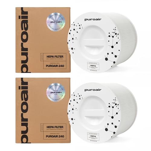 PuroAir 240 HEPA Filter Replacement 2 Pack for Air Purifiers - Genuine, 3-4 Month Filter