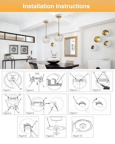 White Recessed Can Light Conversion Kit for 5-6 Inch Ceiling Fixtures - Luvkczc