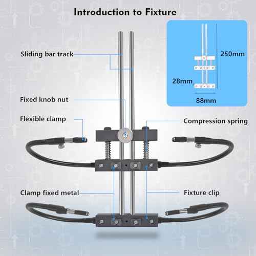 Helping Hands Soldering,HANDSKIT Soldering Helping Hands Stand Holder Adjustable PCB Holder with 4 Flexible Gooseneck Arms Clamp Circuit Board Holder Third Hand Soldering Station Tool with Clips