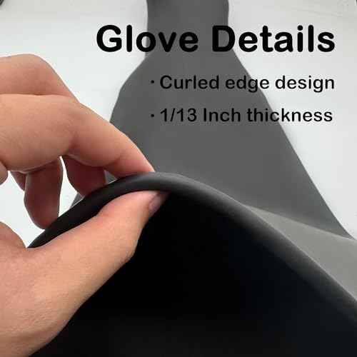 Heavy Duty Rubber Gloves 24.8in for Sandblaster Protective Safety Work Black Striped Sandblasting Rubber Glove