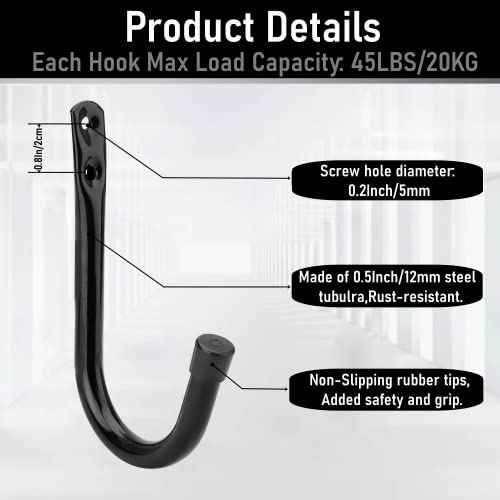 Garage Hook, 20Pcs Wall Mount Utility Hooks, 3.5Inch Heavy Duty Storage J Hanger