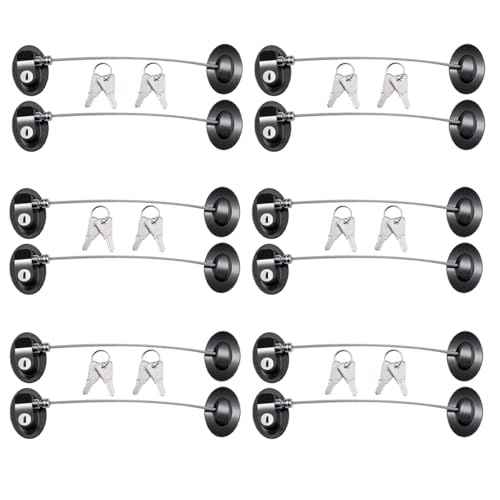 12 Pack Refrigerator Locks with 24 Keys,Child Safety,Refrigerator Lock Combination,Mini Fridge, File Drawer,Toilet Seat Lock with Strong Adhesive (Black)