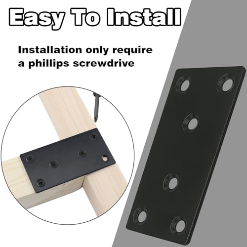 35-Piece Flat Metal Brackets 3.15" Stainless Steel Support Plates for DIY Projects