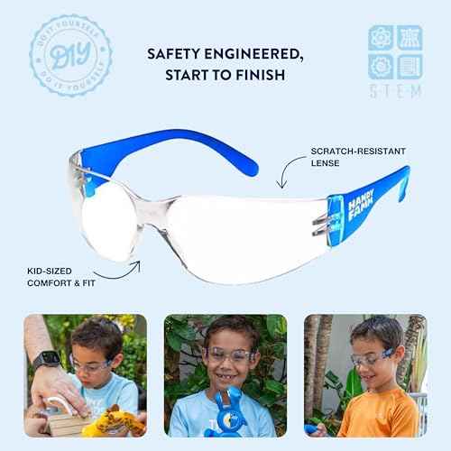 Handy Famm Kids' Safety Glasses, Lightweight Scratch Resistant Protective Eyewear for Children