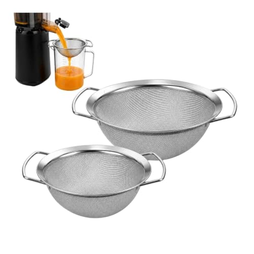 Leoriaie 2-Pack Juice Strainers for Nama J2 & Ninja Cold Press Juicers, 304 Stainless Steel, 5.5 & 6.3 Inch