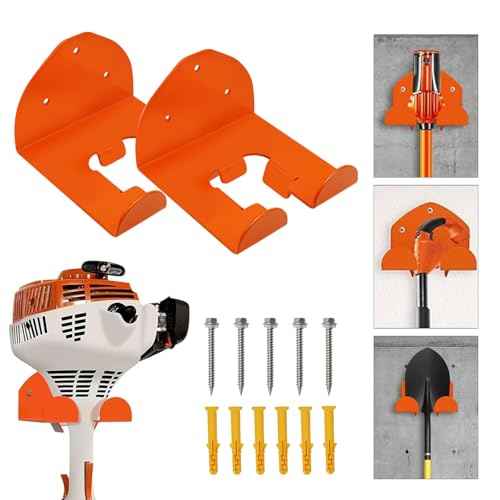 Garage Organizer Wall Hanger,2 Pack Heavy Duty Trimmer Rack Weed Eater Rack - Garage Organization For Grass Trimmer, Hedge Trimmer, Weed Whacker & Garden Tools Storage