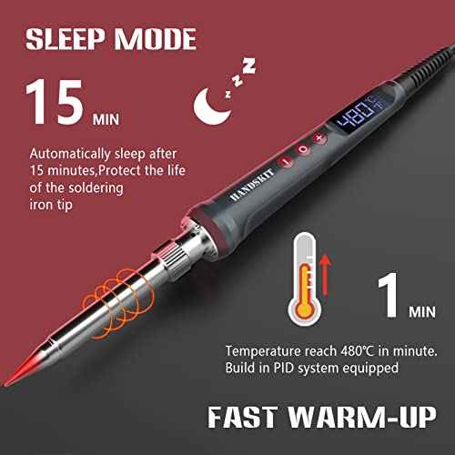 Solder Iron, 200W 110V Soldering Iron Digital Soldering Kit for Soldering, 6-in-1 Solder Iron Kit Welding Tool, Adjustable Temperature from 180 to 480¡É, 3 solder tips, Solder wire, Solder Iron Stand