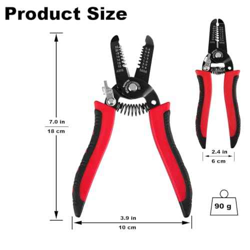 10-22 AWG Wire Stripper Cutter, Multifunctional Multi-Size Wire Stripping Tool, Manganese Steel, Non-Slip Handle Design and Superb Craftsmanship
