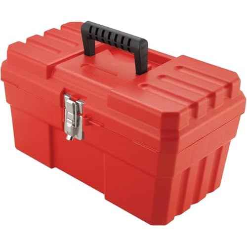 Akro-Mils 09514 ProBox Plastic Toolbox with Removable Tray for Tools, Hobby or Craft Storage, 14-Inch x 8-Inch x 8-Inch, Red