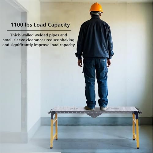 Villertech 35.5" Wide Foldable Height-Adjustable Scaffolding Work Platform