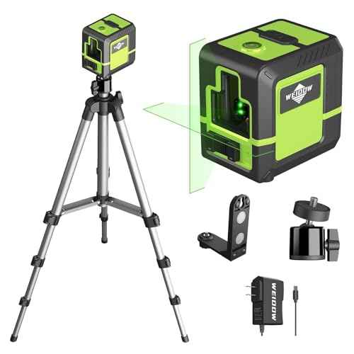laser level Instrument - Green Cross Line, for interior decoration, for vertical and horizontal measurement, 1200 mAh lithium battery, 10-hour standby time + 1M tripod