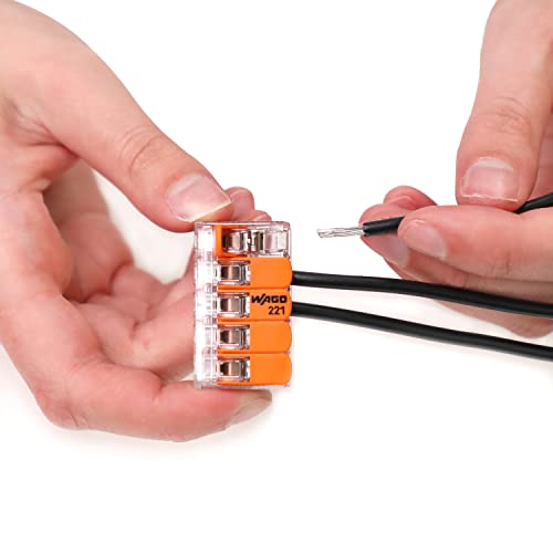 WAGO Lever-Nuts® 5-Conductor Splicing Connectors Box of 15 - Transparent Housing